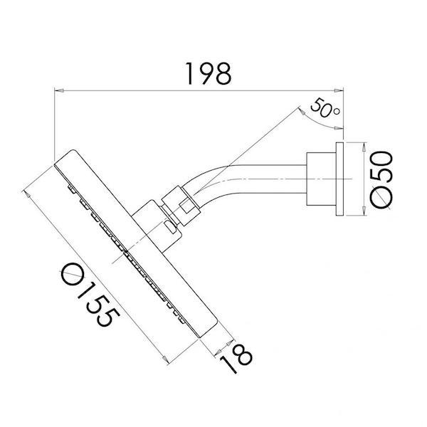 Phoenix Vivid Slimline Shower Arm & Rose 155mm