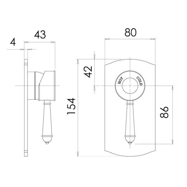 Phoenix Nostalgia Shower/Wall Mixer-Chrome