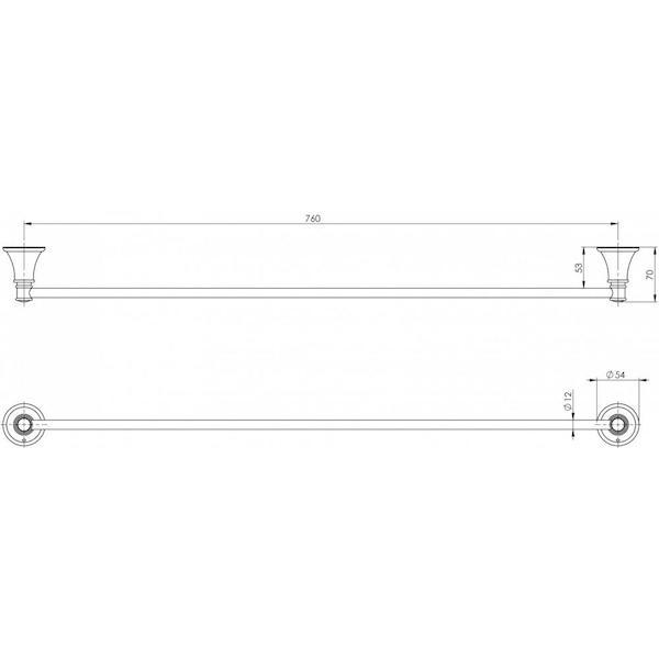 Phoenix Nostalgia Single Towel Rail 760mm