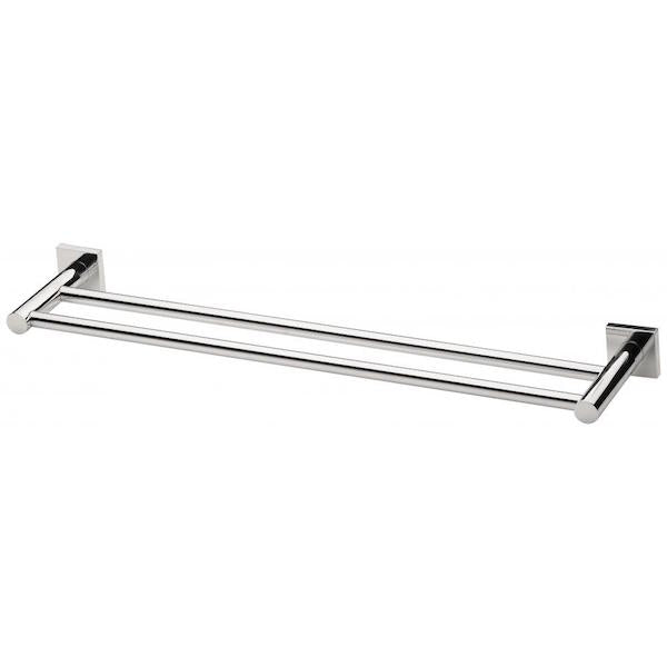 Phoenix Radii Double Towel Rail Square Plate-Chrome