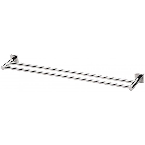 Phoenix Radii Double Towel Rail Square Plate-Chrome