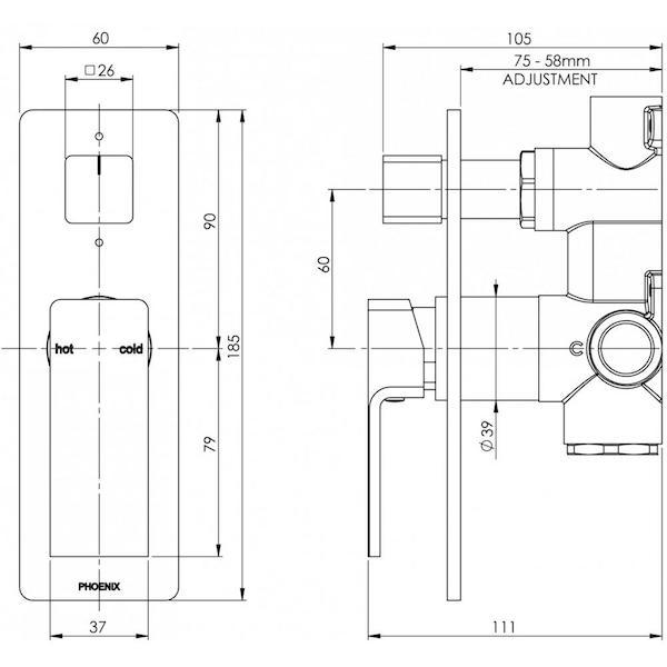 Phoenix Radii Shower/Bath Diverter Mixer