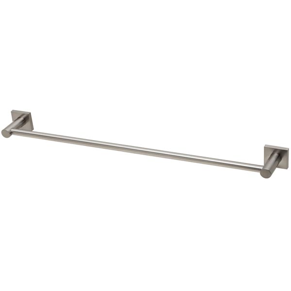 Phoenix Radii Single Towel Rail Square Plate-Brushed Nickel