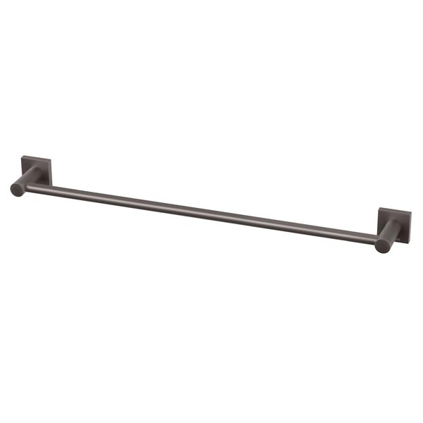 Phoenix Radii Single Towel Rail Square Plate-Gun Metal