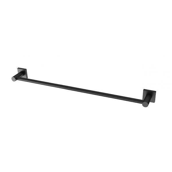 Phoenix Radii Single Towel Rail Square Plate Matte Black - The Blue Space