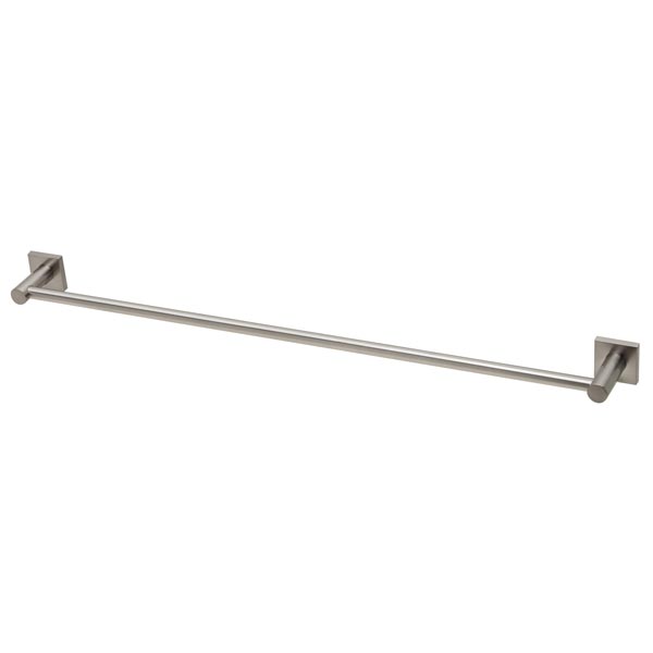 Phoenix Radii Single Towel Rail Square Plate-Brushed Nickel