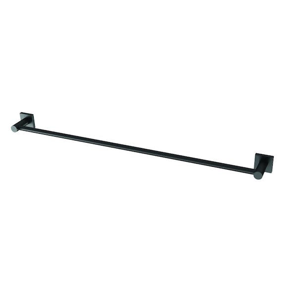 Phoenix Radii Single Towel Rail Square Plate-Matte Black