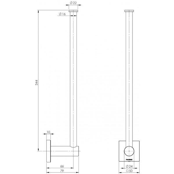 Phoenix Radii Spare Toilet Roll Holder Square Plate