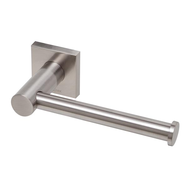 Phoenix Radii Toilet Roll Holder Square Plate-Brushed Nickel