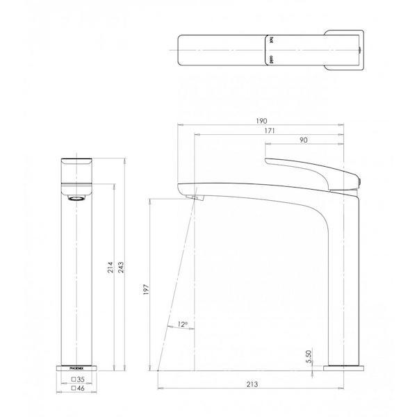 Phoenix Rush Sink Mixer-Brushed Nickel