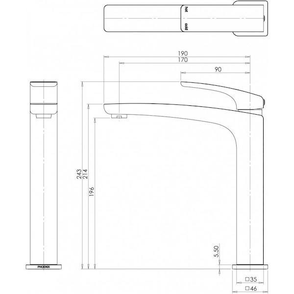 Phoenix Rush Vessel Mixer-Brushed Nickel