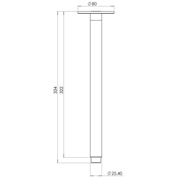 Phoenix Vivid Ceiling Arm Only 300mm-Matte Black