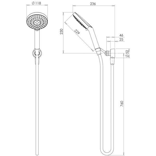 Phoenix Vivid Hand Shower-Matte Black