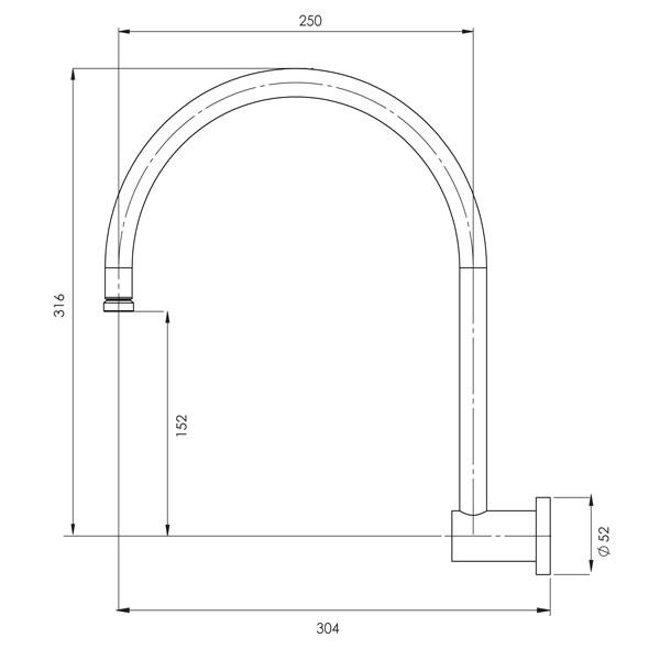 Phoenix Vivid High-Rise Shower Arm Only