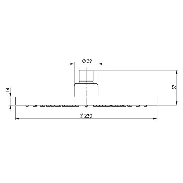 Phoenix Vivid Shower Rose 230mm Round - Brushed Nickel