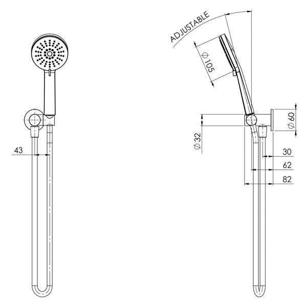 Phoenix Vivid Slimline Hand Shower