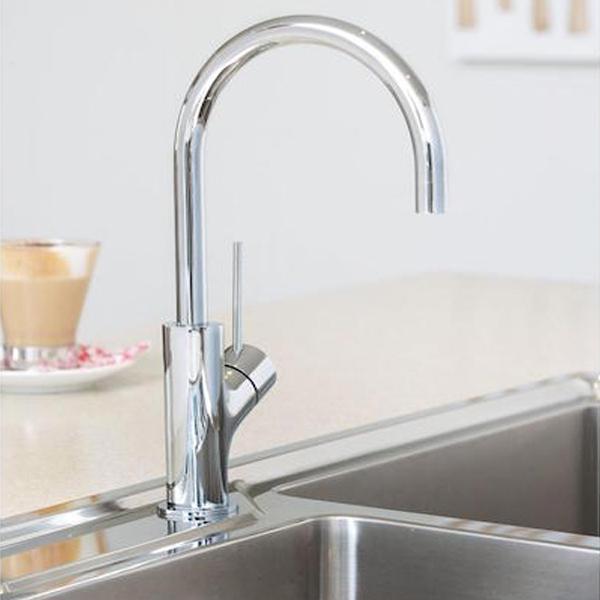 Phoenix Vivid Slimline Oval Sink Mixer 160mm Gooseneck-Chrome