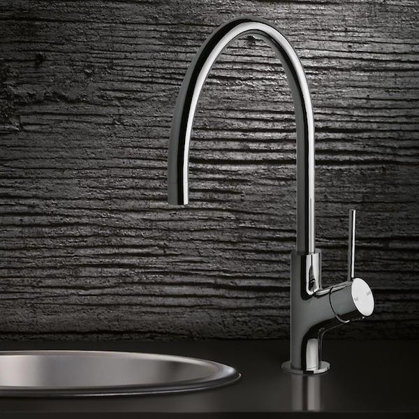 Phoenix Vivid Slimline Oval Sink Mixer 220mm Gooseneck-Chrome
