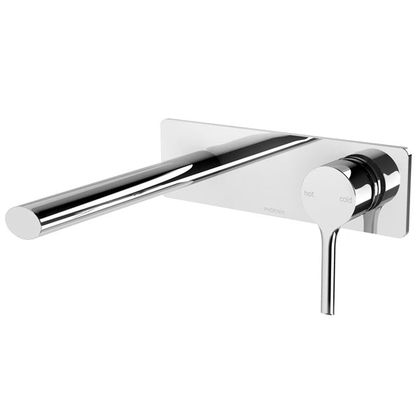 Phoenix Vivid Slimline Oval Wall Basin/Bath Mixer Set 175mm - Chrome