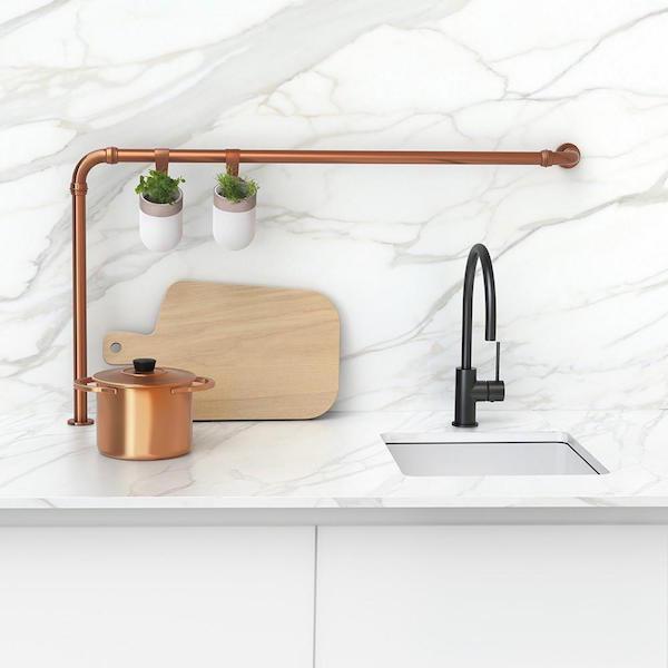 Phoenix Vivid Slimline Side Lever Sink Mixer 220mm Gooseneck-Matte Black