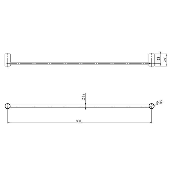 Phoenix Vivid Slimline Single Towel Rail Brushed Nickel 600mm - 800mm