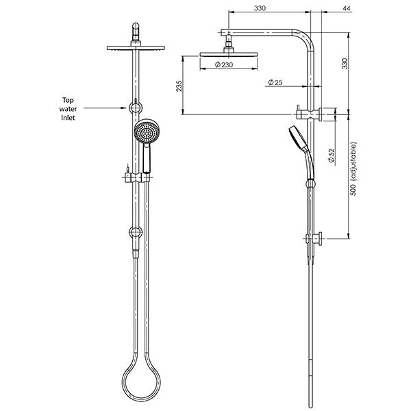 Phoenix Vivid Slimline Twin Shower