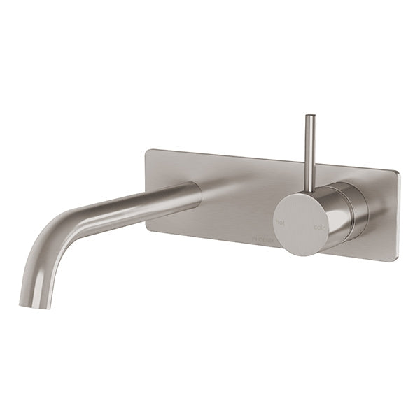 Phoenix Vivid Slimline Up Wall Basin/Bath Mixer Set-Brushed Nickel