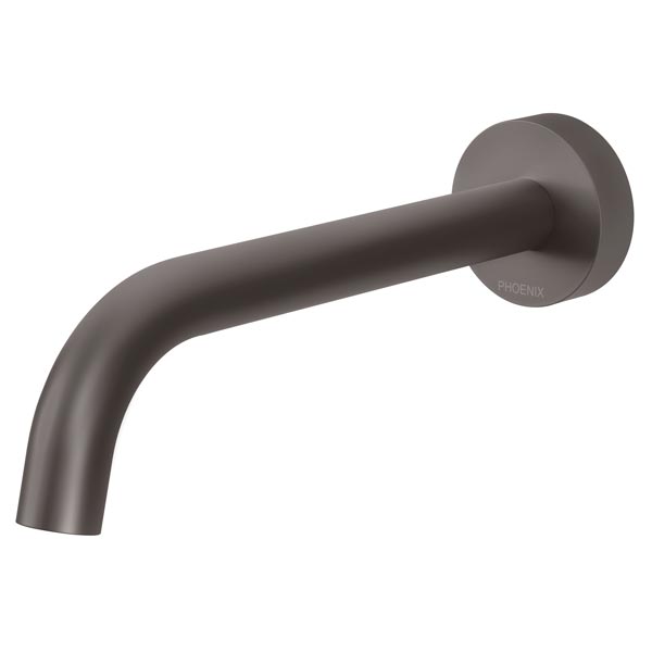 Phoenix Vivid Slimline Wall Basin Outlet 180mm Curved-Gun Metal