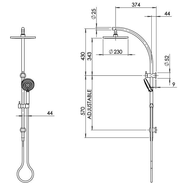 Phoenix Vivid Twin Shower - Chrome