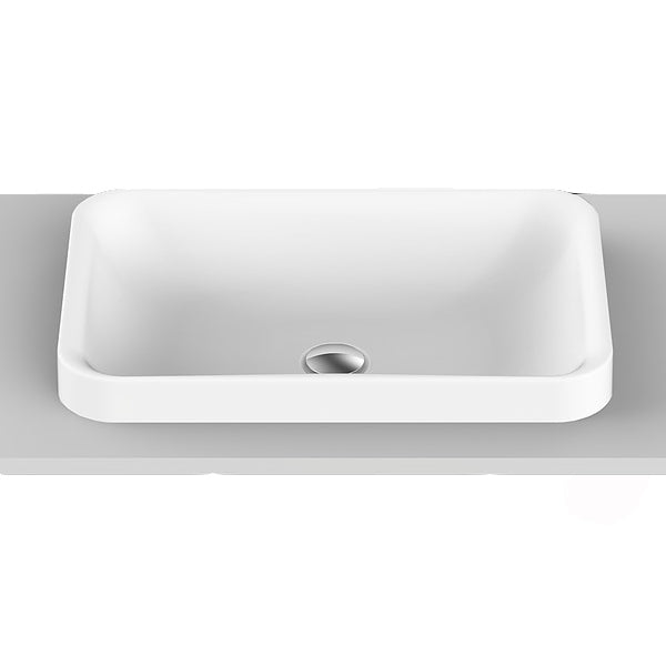 ADP Pride 545 x 365 Solid Surface Semi-Inset Basin White