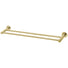Phoenix Radii Double Towel Rail 600mm Round Plate - Brushed Gold - The Blue Space