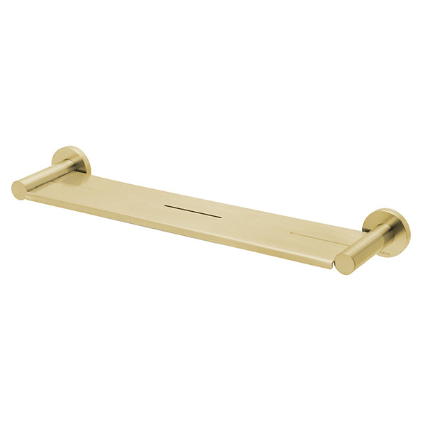 Phoenix Radii Shower Shelf Round Plate - Brushed Gold 450mm