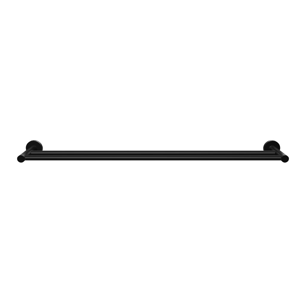 Phoenix Radii Double Towel Rail Round Plate Matte Black 3D Model - The Blue Space