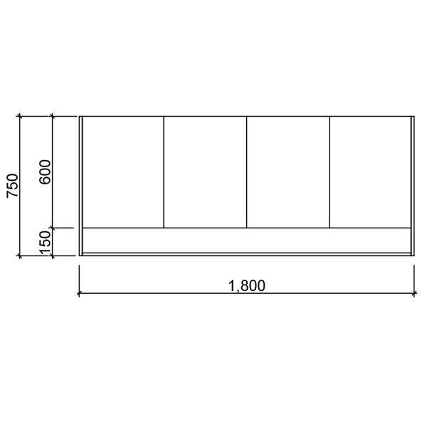 Technical Drawing - Timberline Sanremo Shaving Cabinet 1800mm