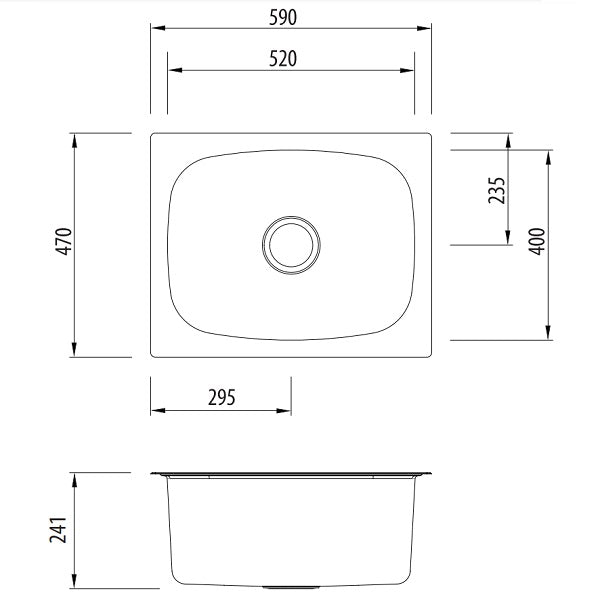 Oliveri Laundry 45L undermount tub NTH