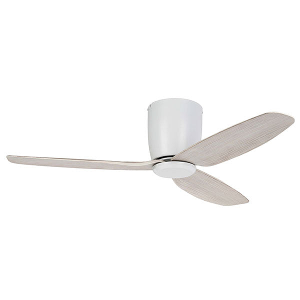 Eglo Seacliff 44in 112cm DC Ceiling Fan - White with Oak finish