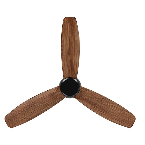 Eglo Seacliff 44in 112cm DC Ceiling Fan - Black with Light Walnut finish