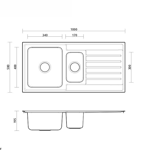 Seima Kubic 1.5 Double Bowl Kitchen Sink