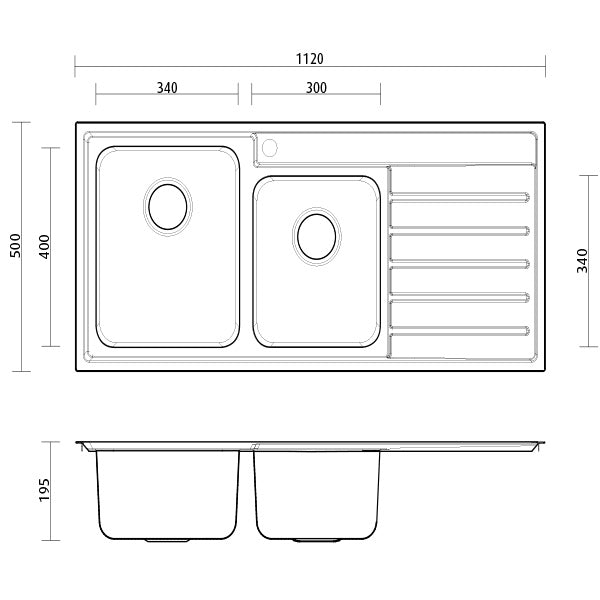 Seima Kubic 1.75 Double Bowl Kitchen Sink