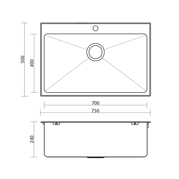 Seima Kubic KL 70 Litre Stainless Steel Sink