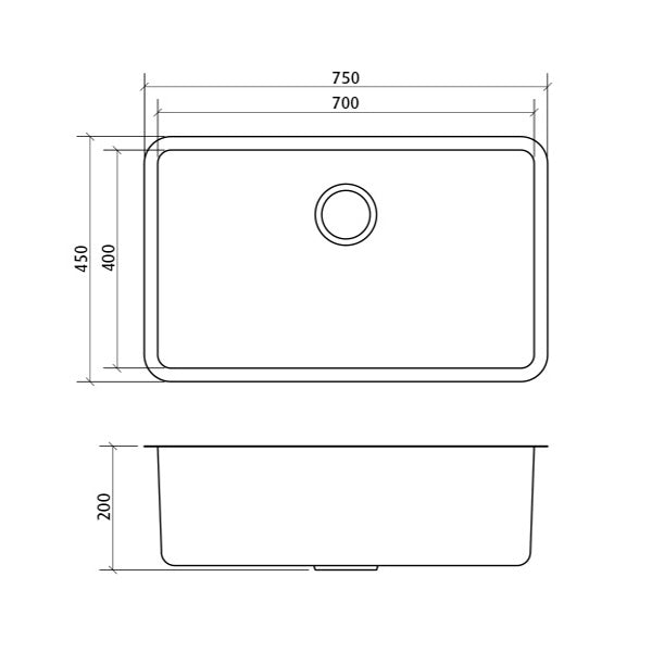 Seima Kubic Single Bowl Large Inset/Undermount Kitchen Sink