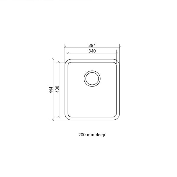 Seima Kubic Single Square Bowl Inset/Undermount Kitchen Sink