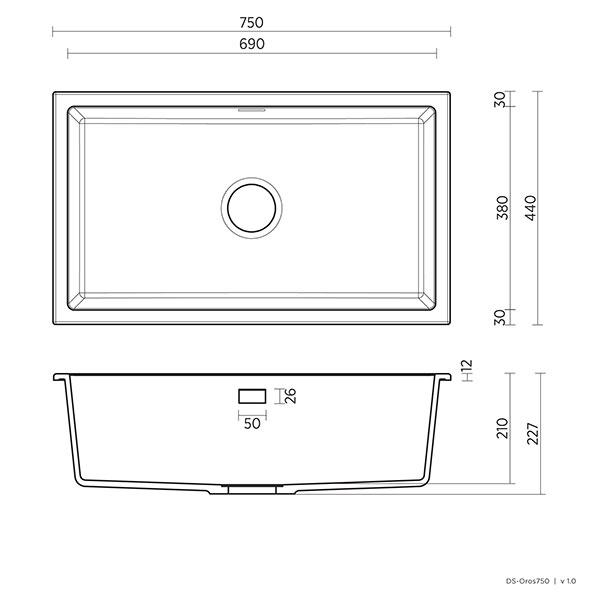 Seima Oros 750 Kitchen Sink White