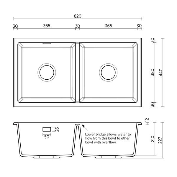 Seima Oros 820 Kitchen Sink White