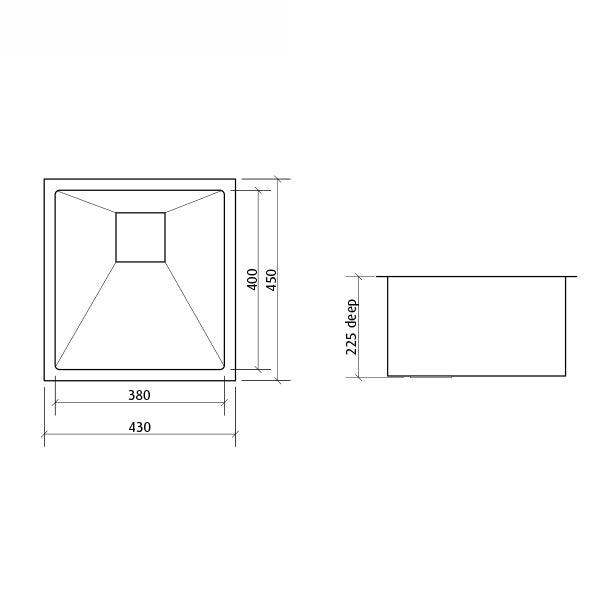 Seima Tetra Pro Single Square Bowl Inset/Overmount Kitchen Sink