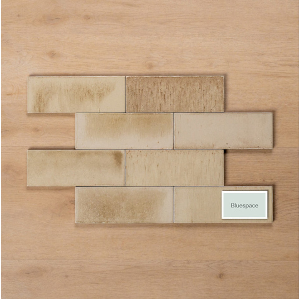 Sicily Beige Gloss Bejmat Cushioned Edge Porcelain Tile 75x200mm