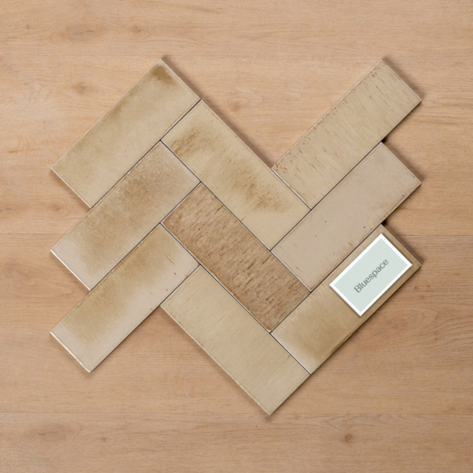 Sicily Beige Gloss Bejmat Cushioned Edge Porcelain Tile 75x200mm