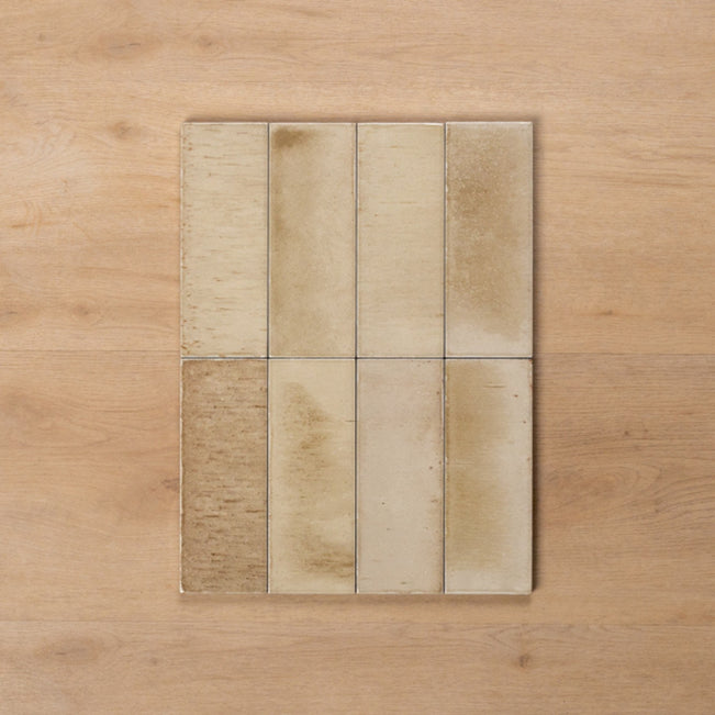 Pattern no Hand Sicily Beige Gloss Bejmat Cushioned Edge Porcelain Tile 75x200mm 720GLEBEG - The Blue Space