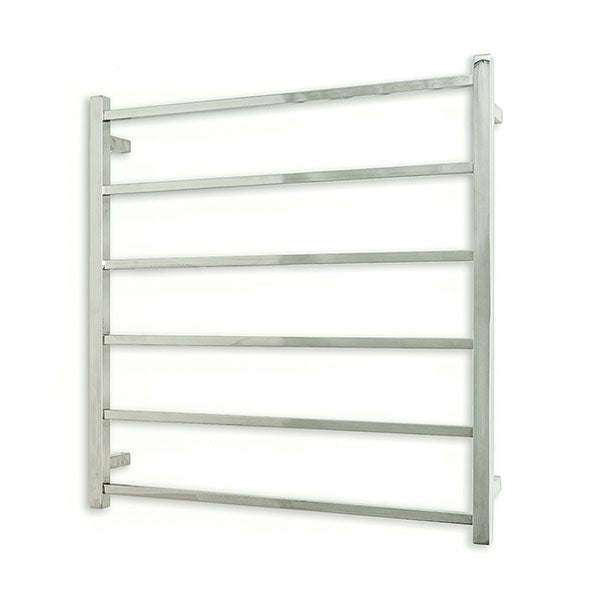 Radiant Square 6 bar Non-Heated Rail 800mmx830mm Polished Stainless Steel
