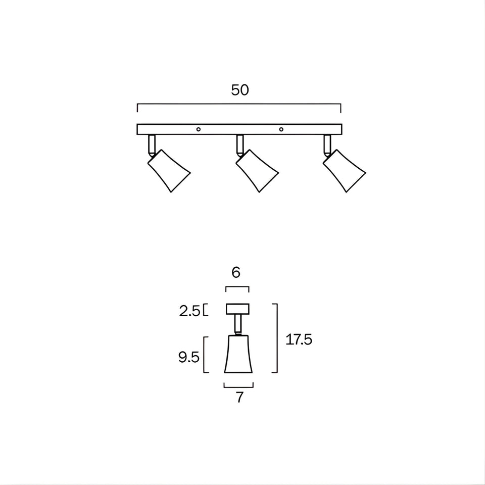 Telbix Alvey GU10 3 Light Spotlight White